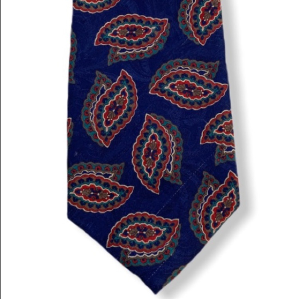 London Fog‎ Mens Blue Red Paisley Tie made in USA
